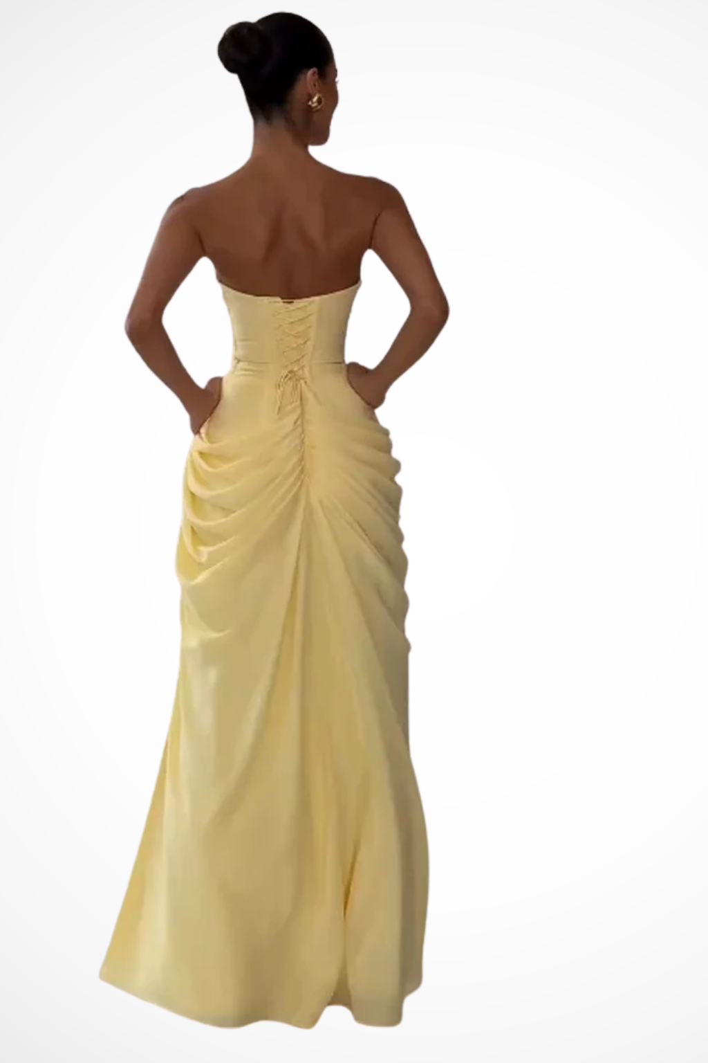 Kordelia | Damen Trägerloses Gerafftes Maxikleid