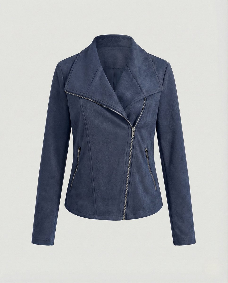 Alina | Kunstleder Kurze Jacke Damen im Biker-Stil