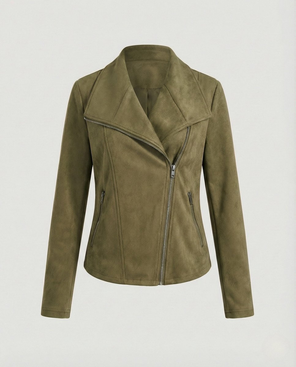 Alina | Kunstleder Kurze Jacke Damen im Biker-Stil