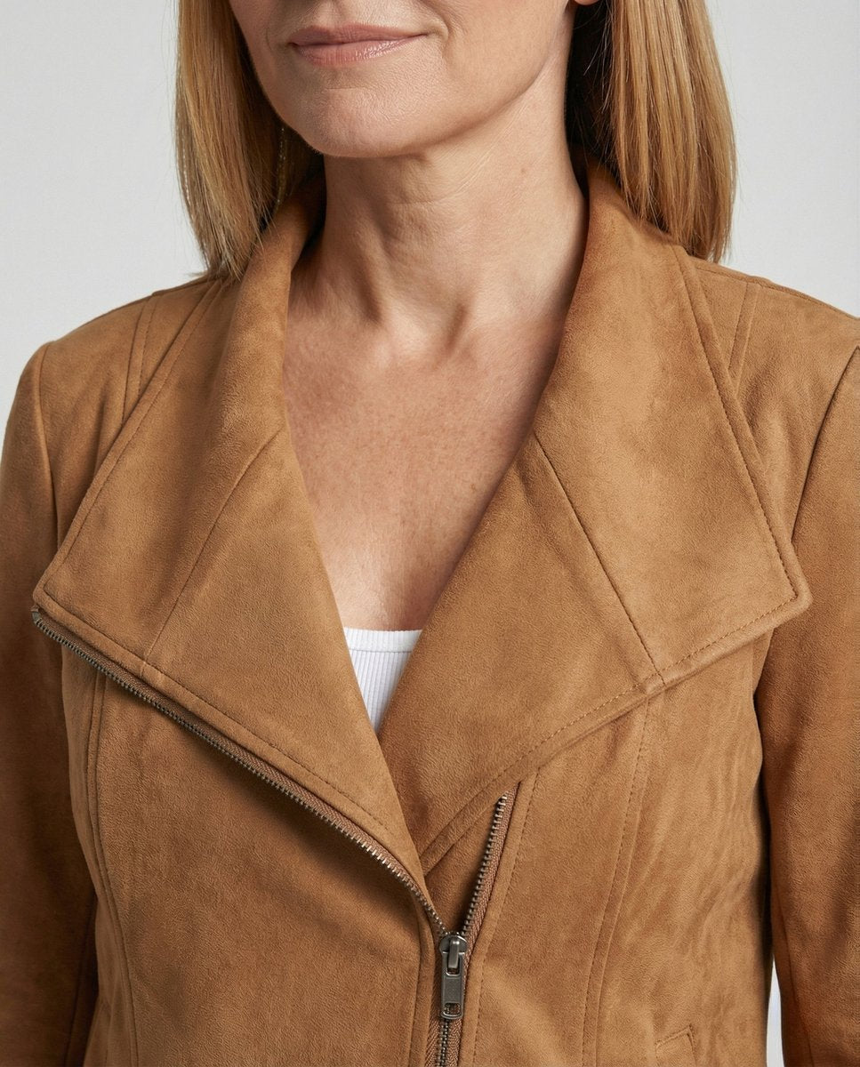 Alina | Kunstleder Kurze Jacke Damen im Biker-Stil