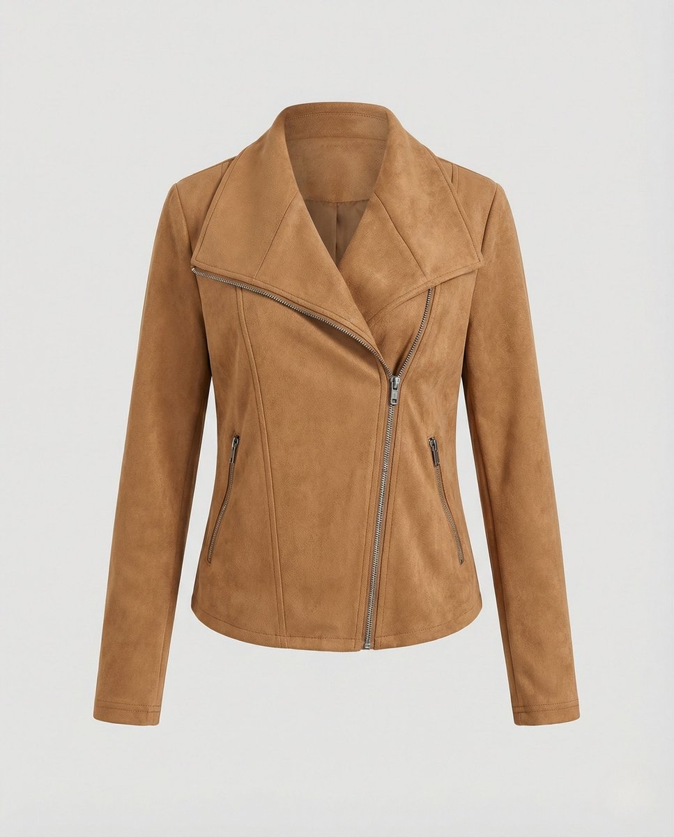 Alina | Kunstleder Kurze Jacke Damen im Biker-Stil