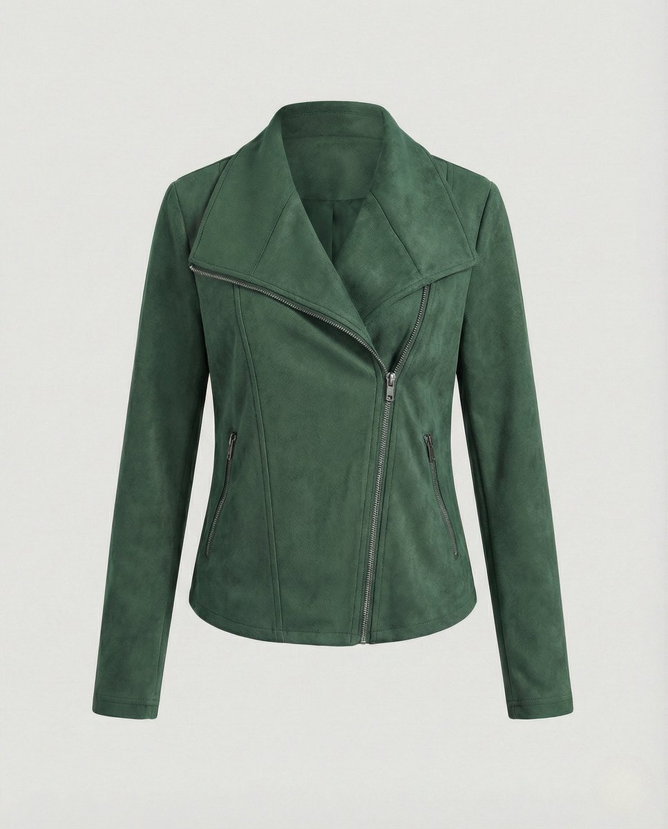 Alina | Kunstleder Kurze Jacke Damen im Biker-Stil
