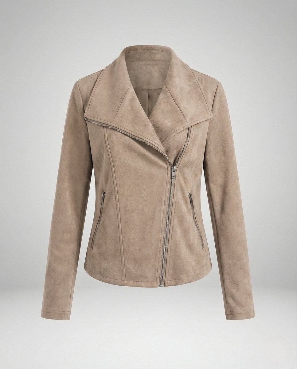 Alina | Kunstleder Kurze Jacke Damen im Biker-Stil