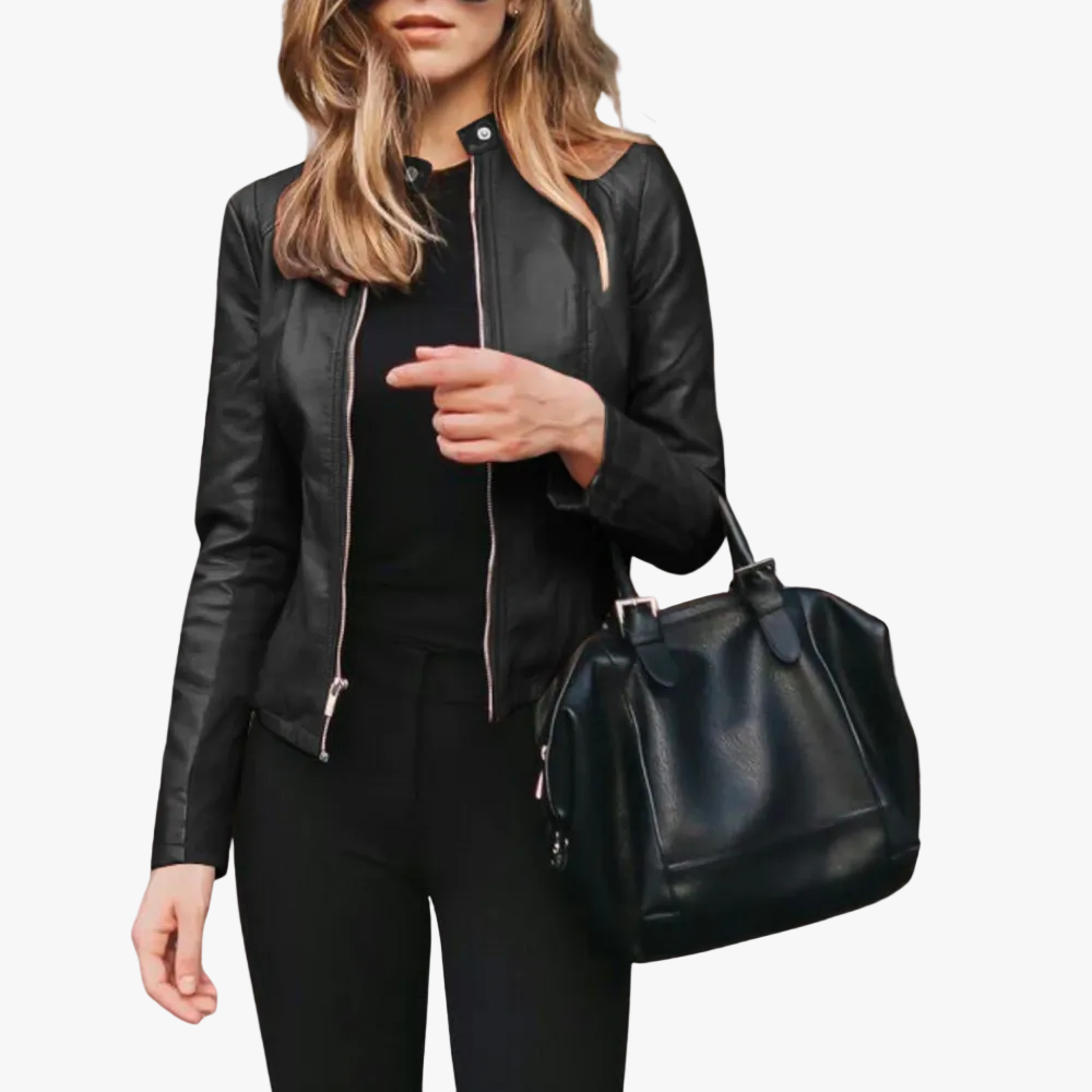 Helena | Kurze Damen Lederjacke im Bomberstil