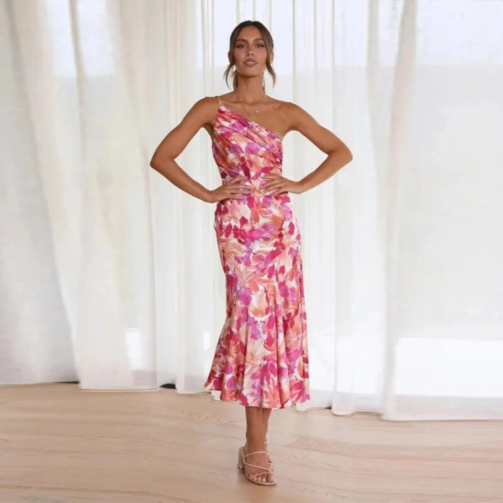Lareen | Damen Midi Sommerkleid Mit Blumenmuster Für Alltag