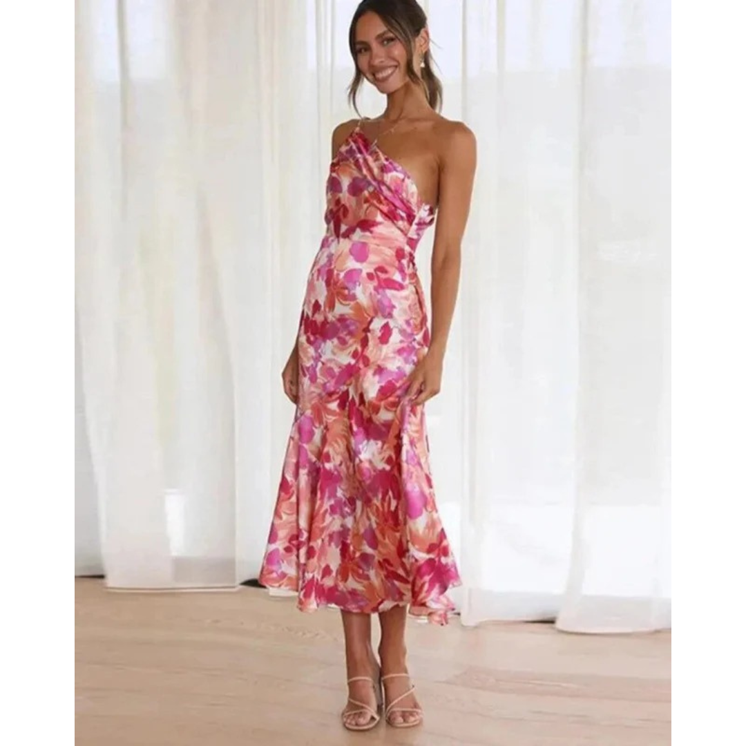 Lareen | Damen Midi Sommerkleid Mit Blumenmuster Für Alltag