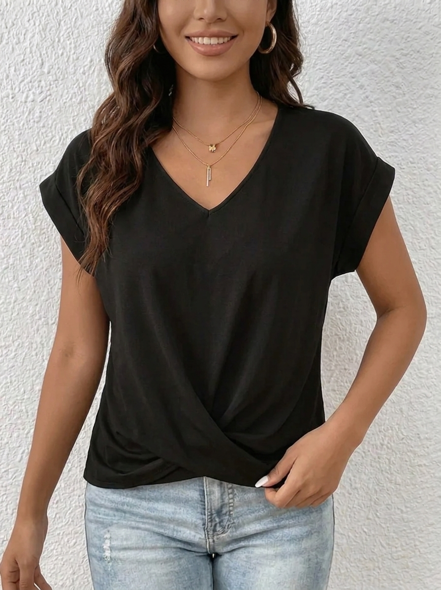 Nora | Lässiges T-Shirt mit V-Ausschnitt Womens