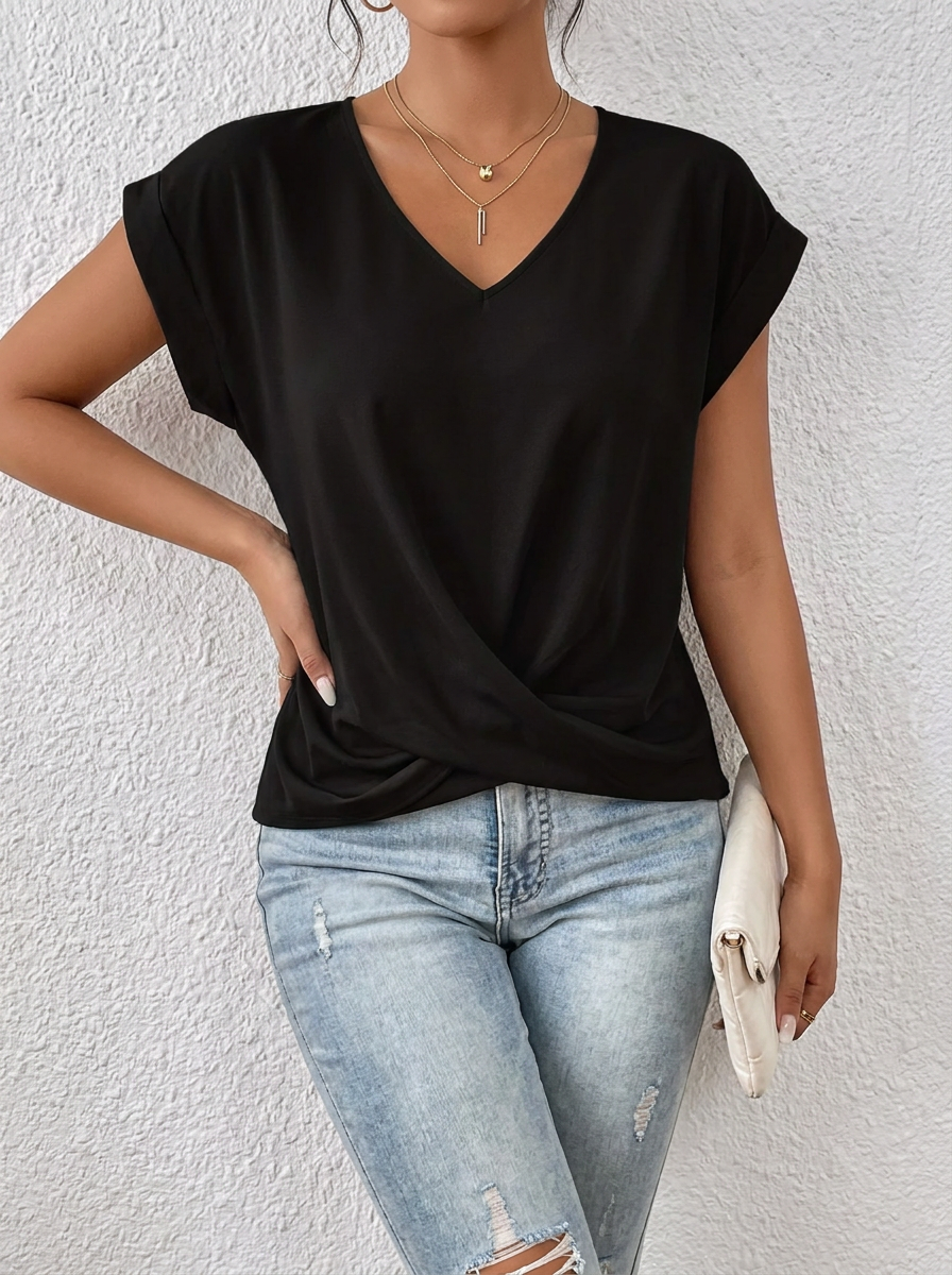 Nora | Lässiges T-Shirt mit V-Ausschnitt Womens