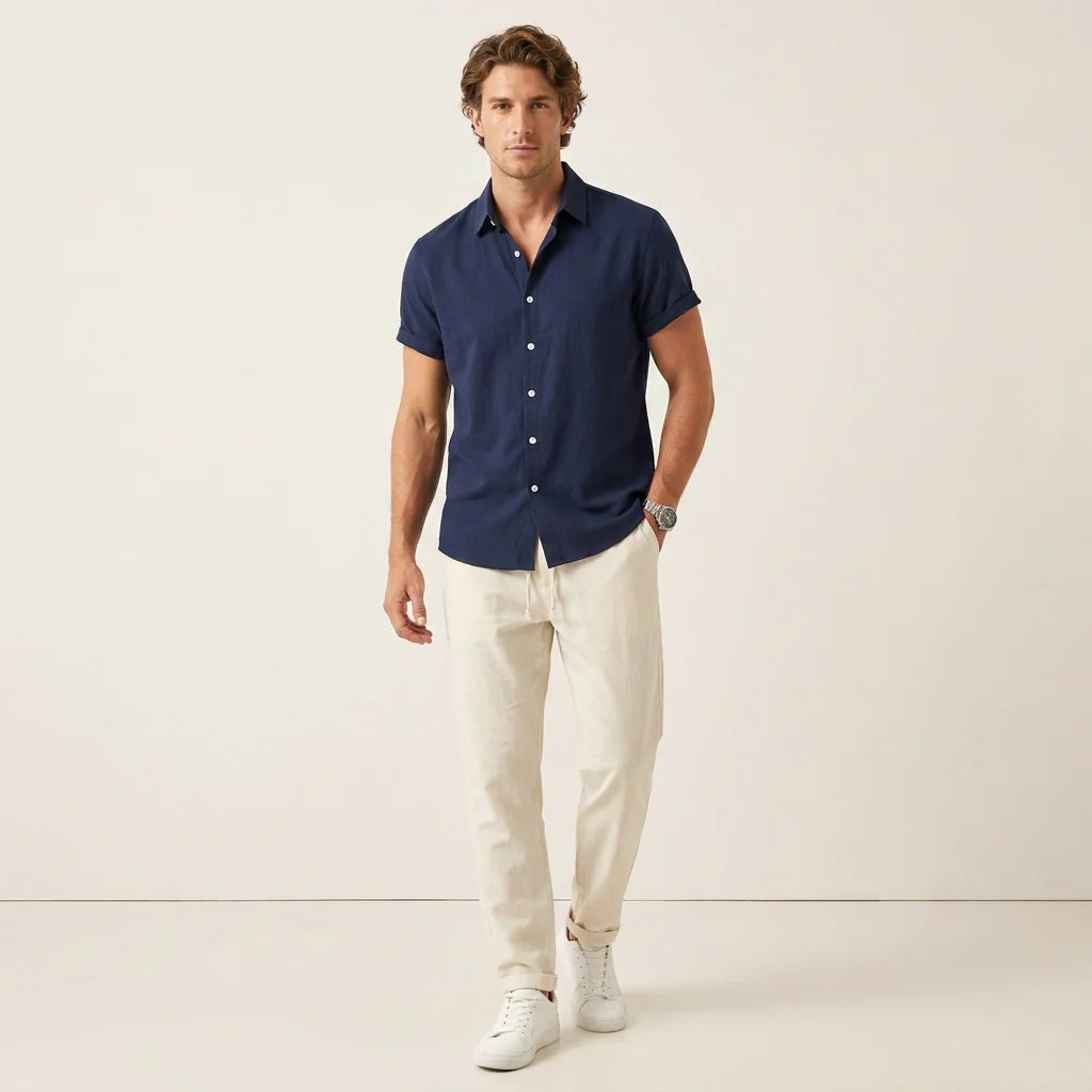 Sommer Hemd für Herren mit Kurzarm und Sommerhose