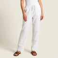 Sommerhose aus Leinen mit weitem Bein mit Gummibund