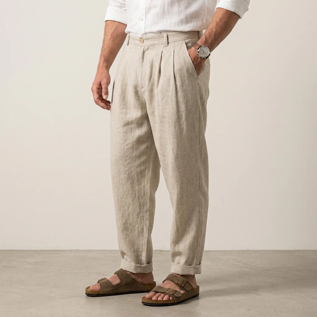 Leinenhose für Herren in Barrel Fit
