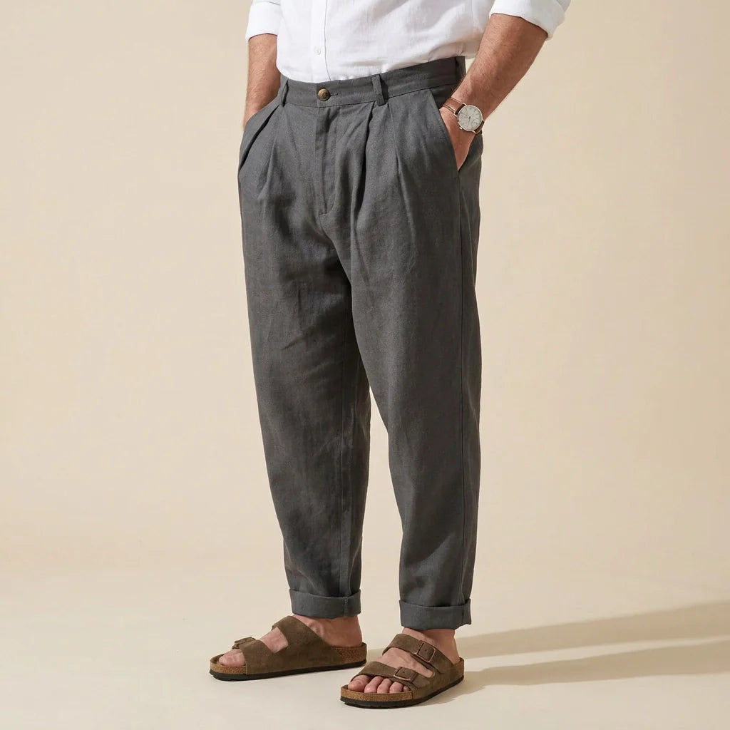 Leinenhose für Herren in Barrel Fit