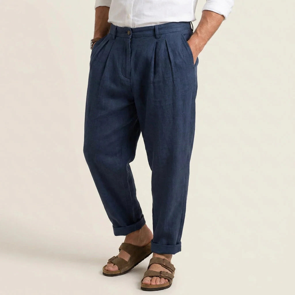 Leinenhose für Herren in Barrel Fit