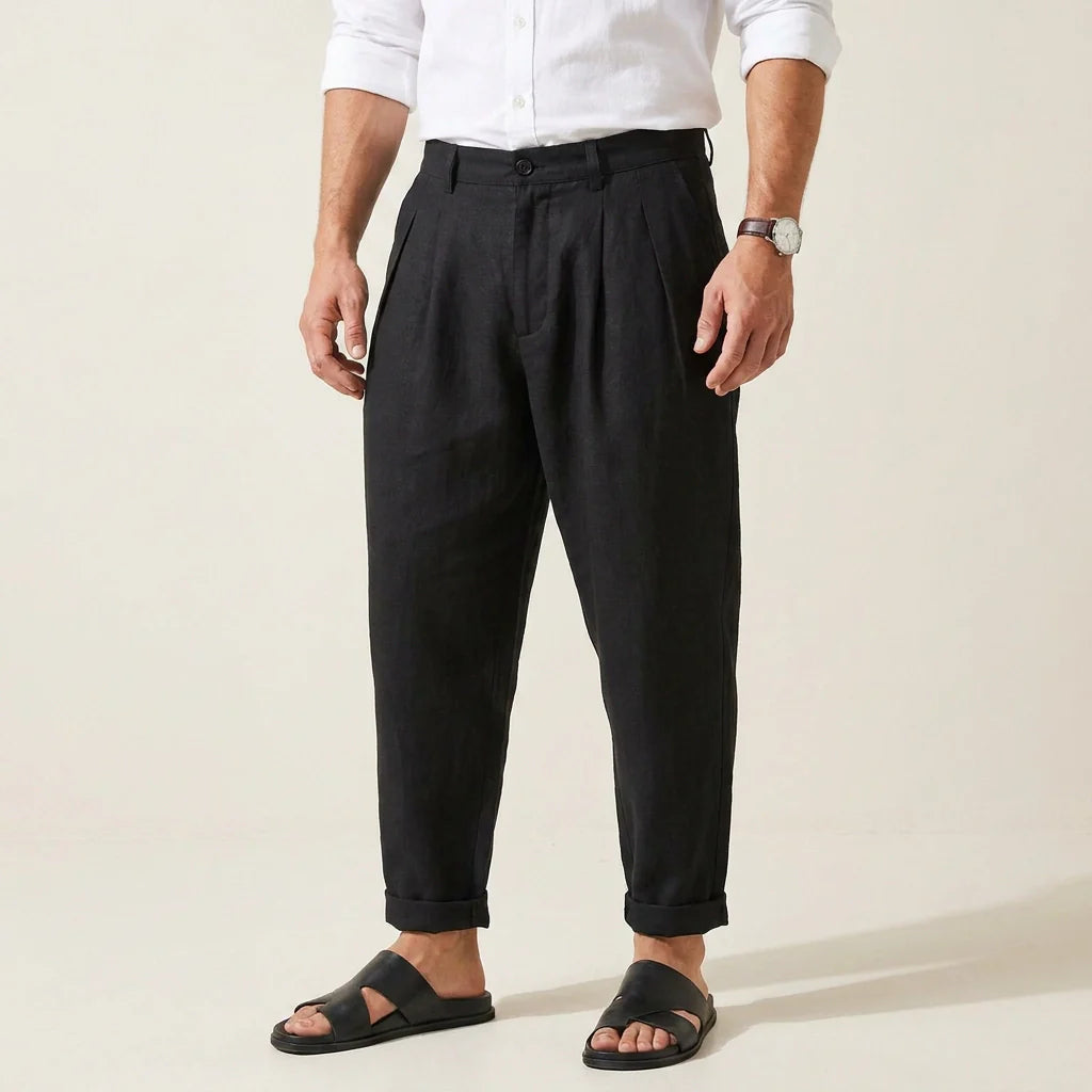 Leinenhose für Herren in Barrel Fit