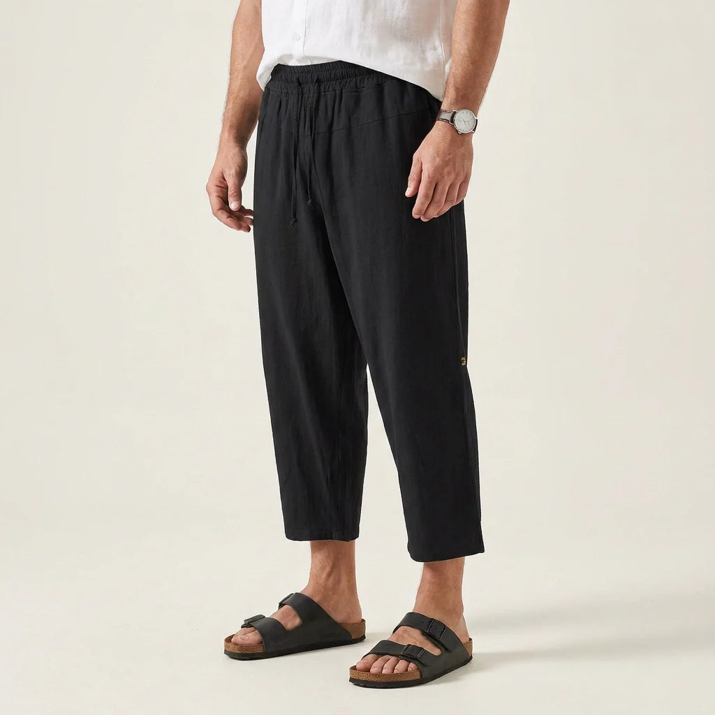 Schlupf-Sommerhose für Herren mit weitem Bein und Kordelzug