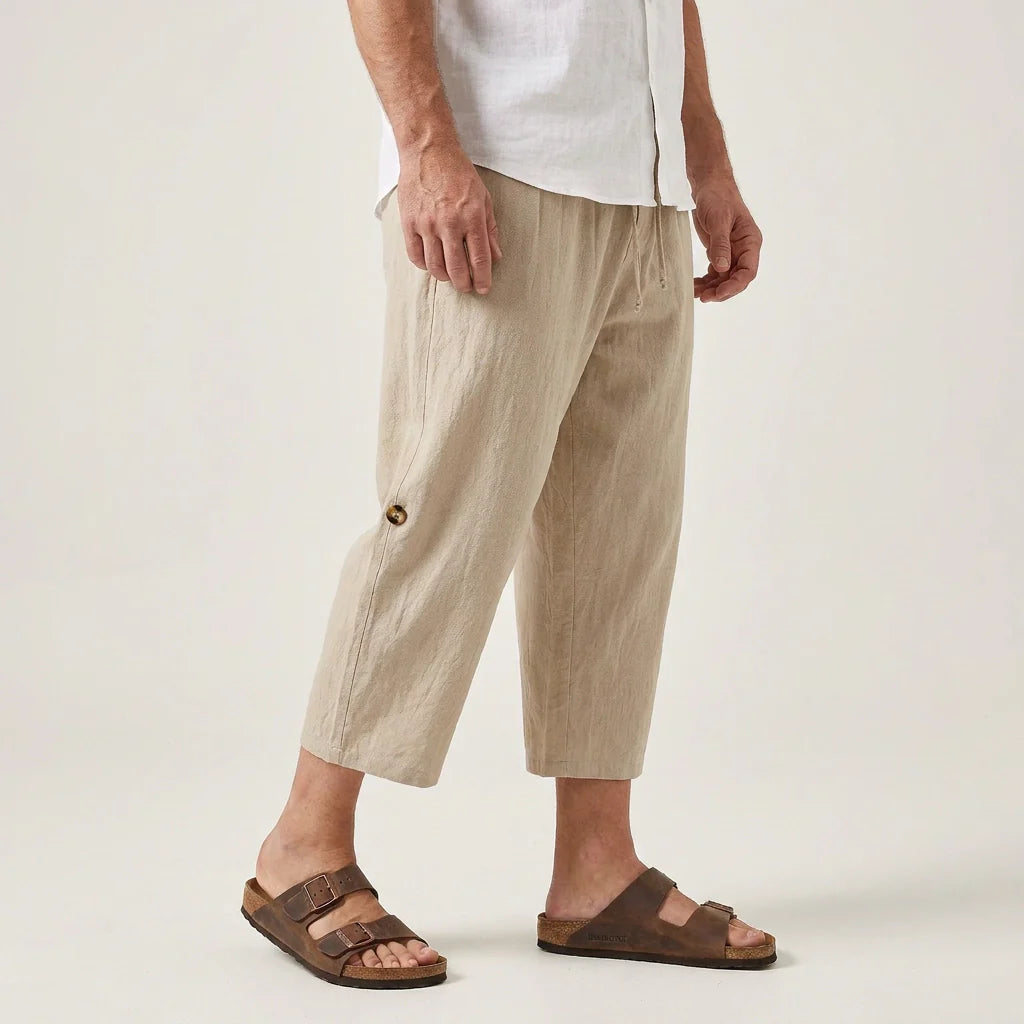 Schlupf-Sommerhose für Herren mit weitem Bein und Kordelzug