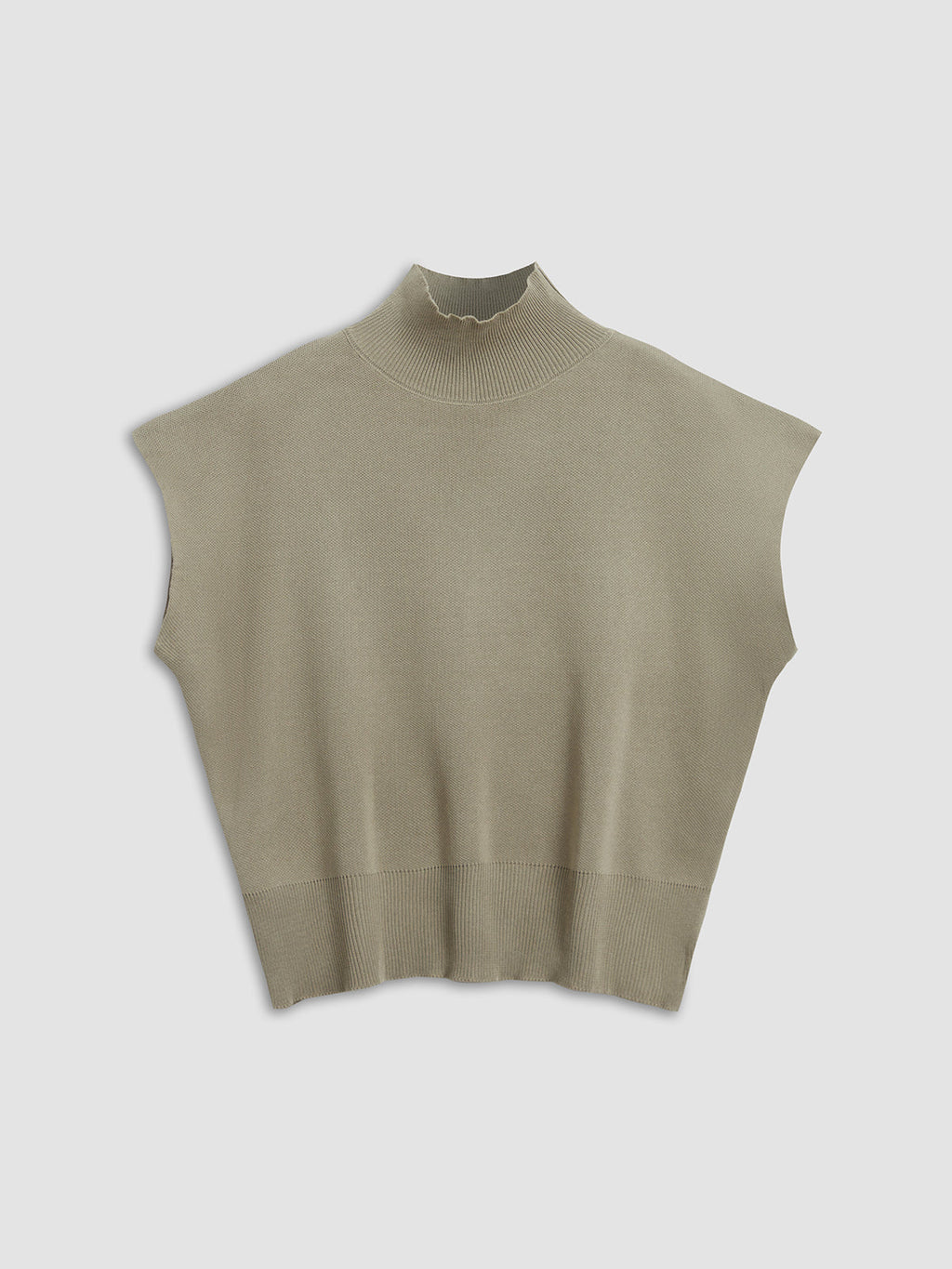 Zara | Damen Strick Pullunder schwarz, ärmellose Weste Rollkragen