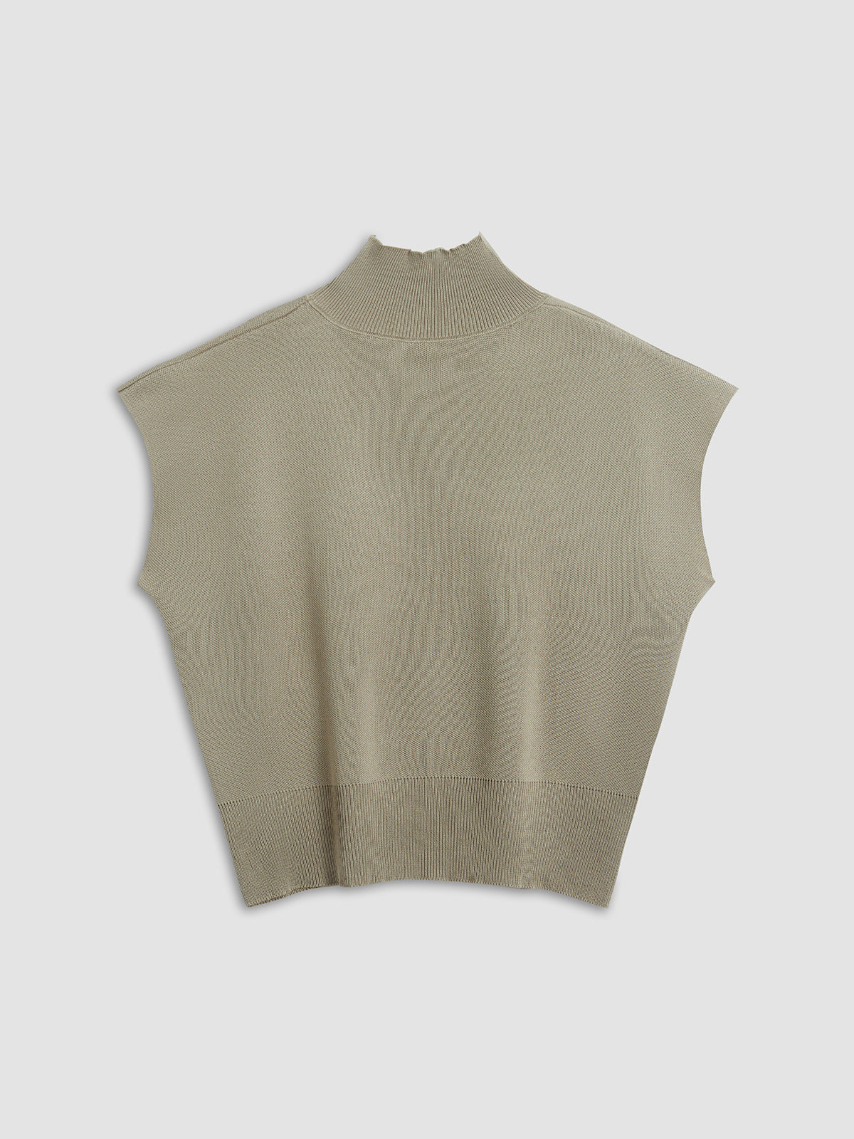 Zara | Damen Strick Pullunder schwarz, ärmellose Weste Rollkragen