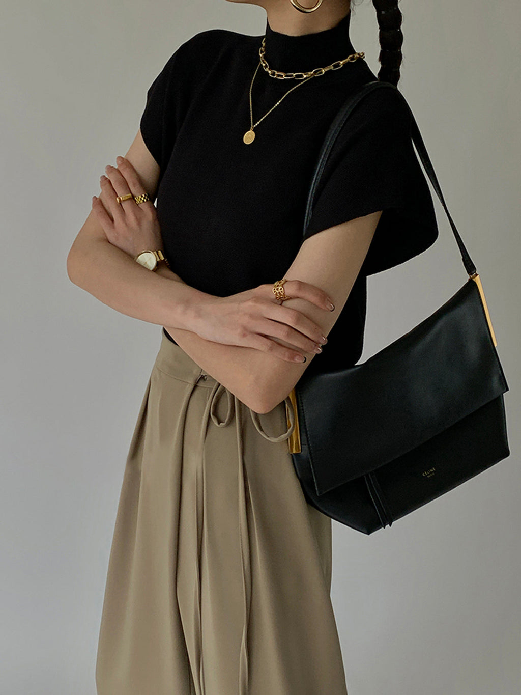 Zara | Damen Strick Pullunder schwarz, ärmellose Weste Rollkragen