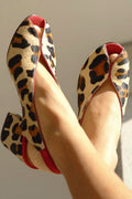 Leona | Damen Leopardenmuster Block Absatz Sandalette