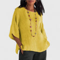 Leonie | Damen 3/4 Arm Bluse mit rundem Ausschnitt