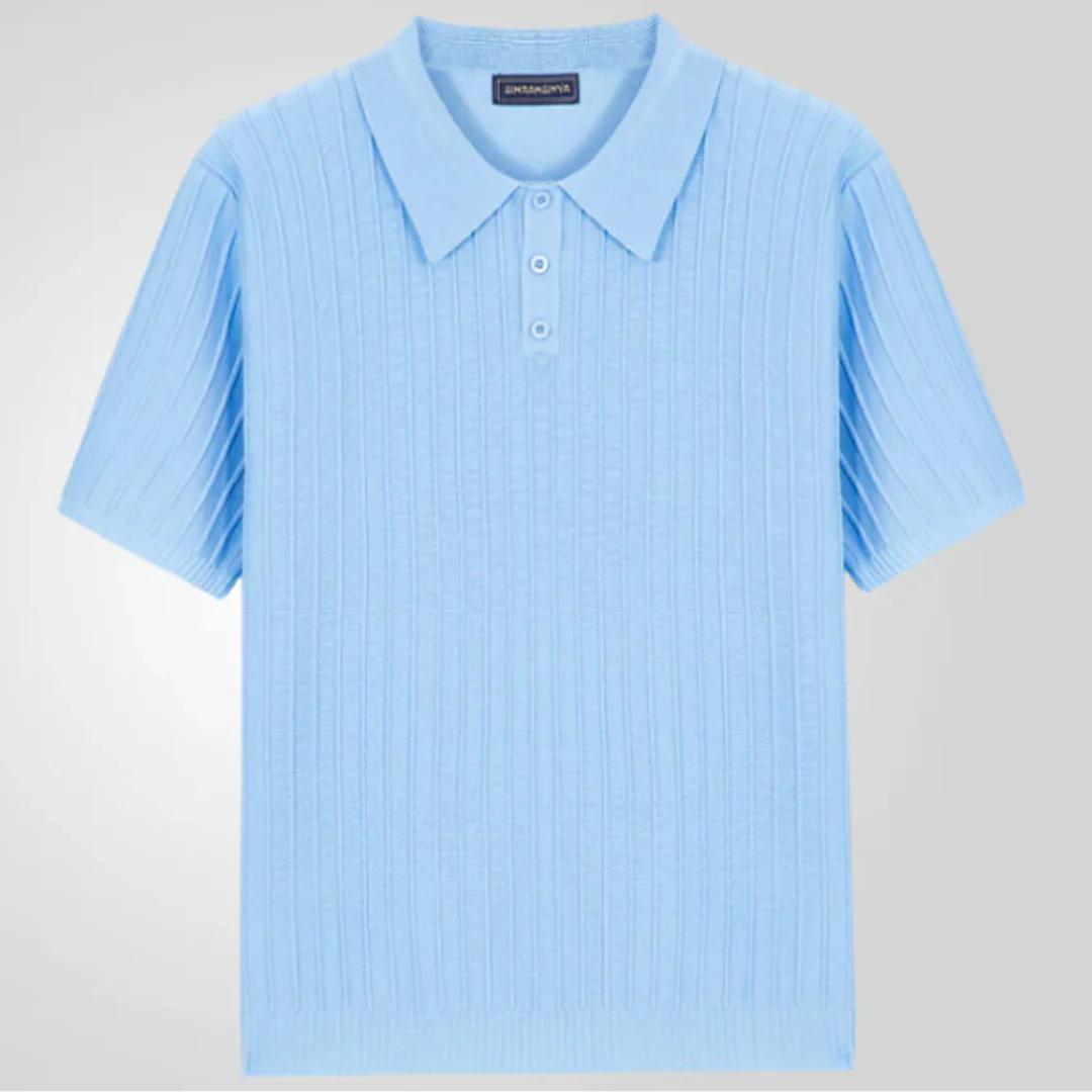 Leo | Herren Poloshirt Strickoptik Sommer – Strick Polo Herren Sommer 2026