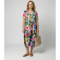 Levke | Damen Locker Leinen Midikleid