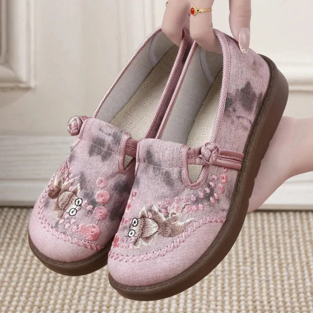 Liesl | Damen Orthopädisch Loafer Schuhe Mit Stickerei Alltag