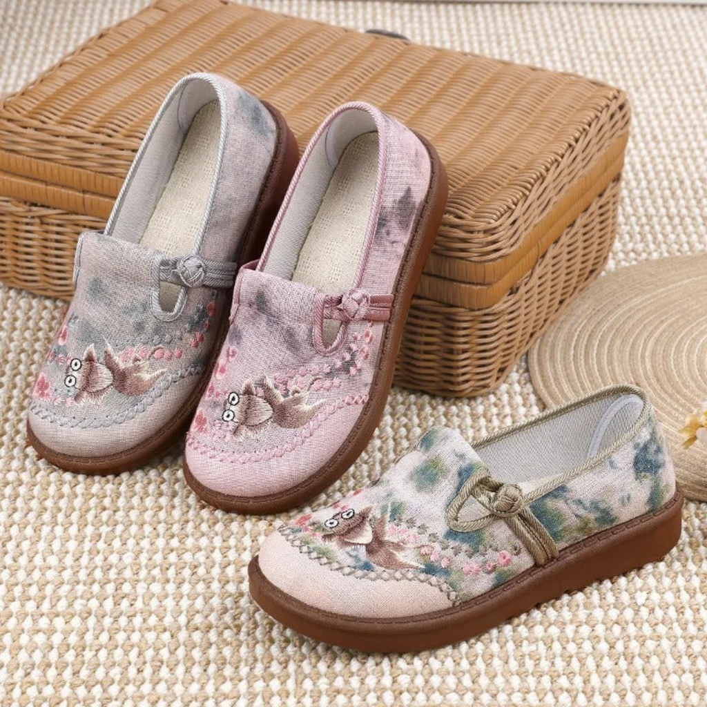 Liesl | Damen Orthopädisch Loafer Schuhe Mit Stickerei Alltag
