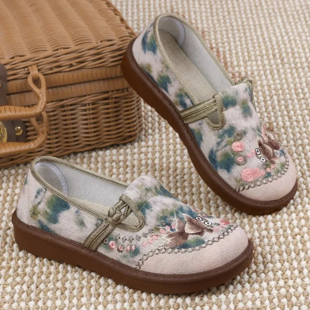 Liesl | Damen Orthopädisch Loafer Schuhe Mit Stickerei Alltag
