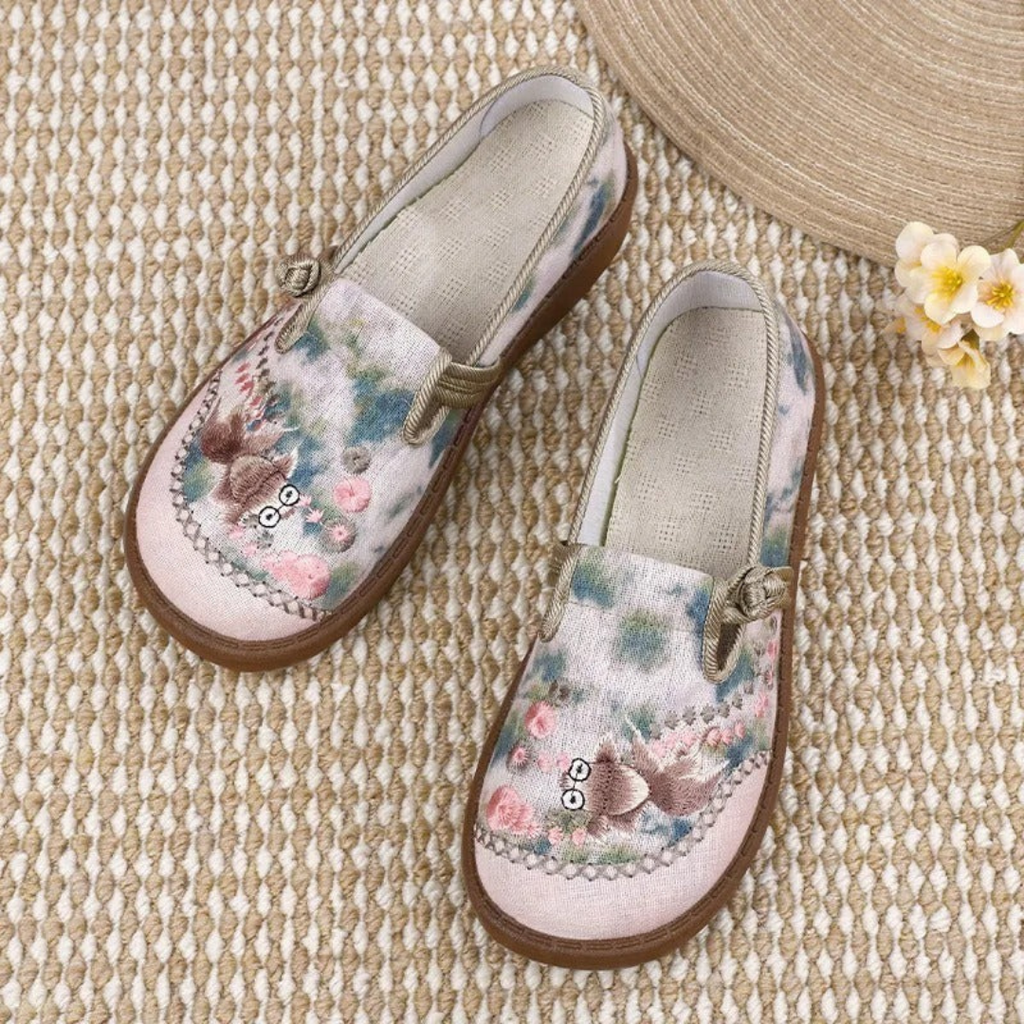 Liesl | Damen Orthopädisch Loafer Schuhe Mit Stickerei Alltag