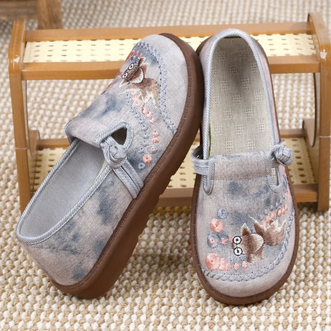 Liesl | Damen Orthopädisch Loafer Schuhe Mit Stickerei Alltag