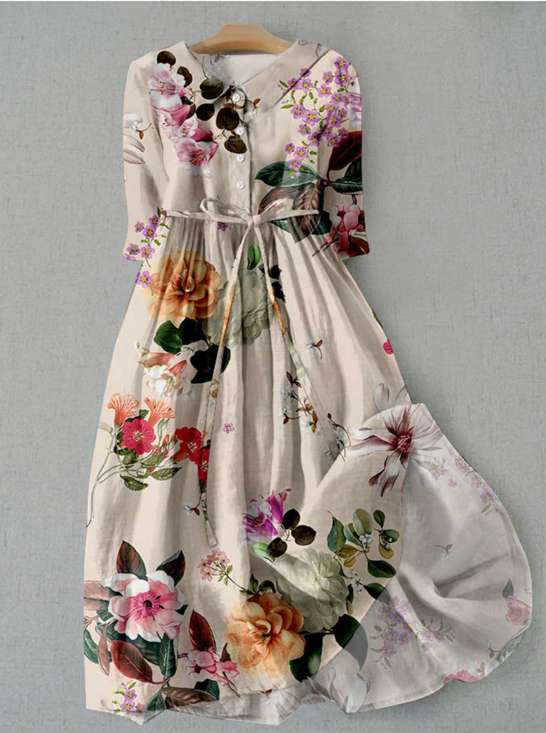Hannah | London | Linen dress with floral