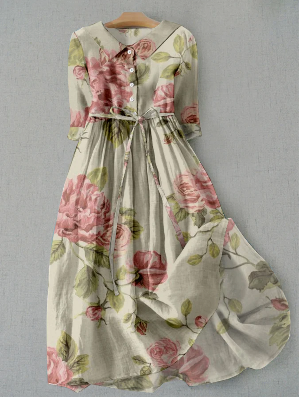 Hannah | London | Linen dress with floral