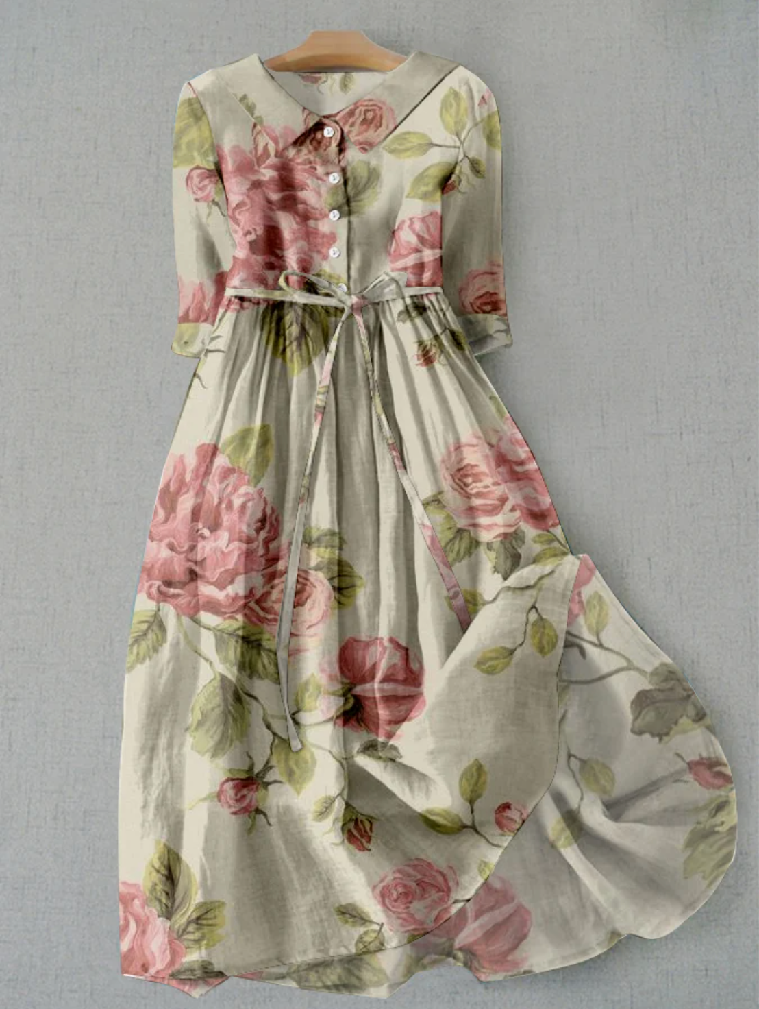 Hannah | London | Linen dress with floral