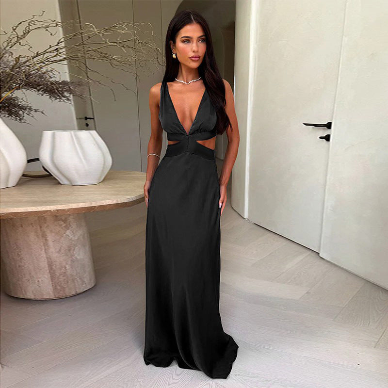 Isabella | Damen Satin Maxikleid für Hochzeitsgäste