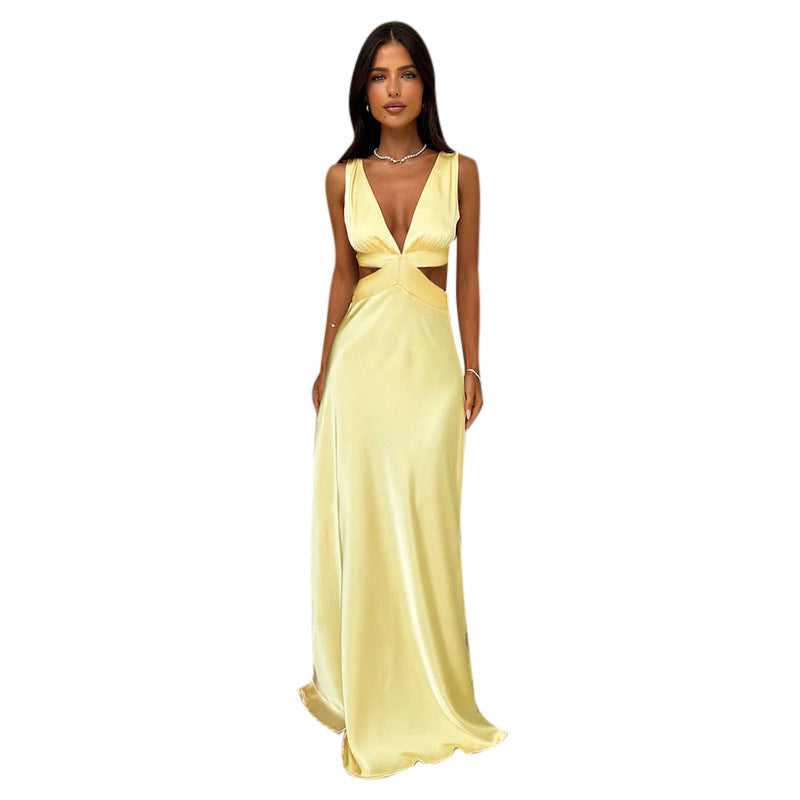 Isabella | Damen Satin Maxikleid für Hochzeitsgäste