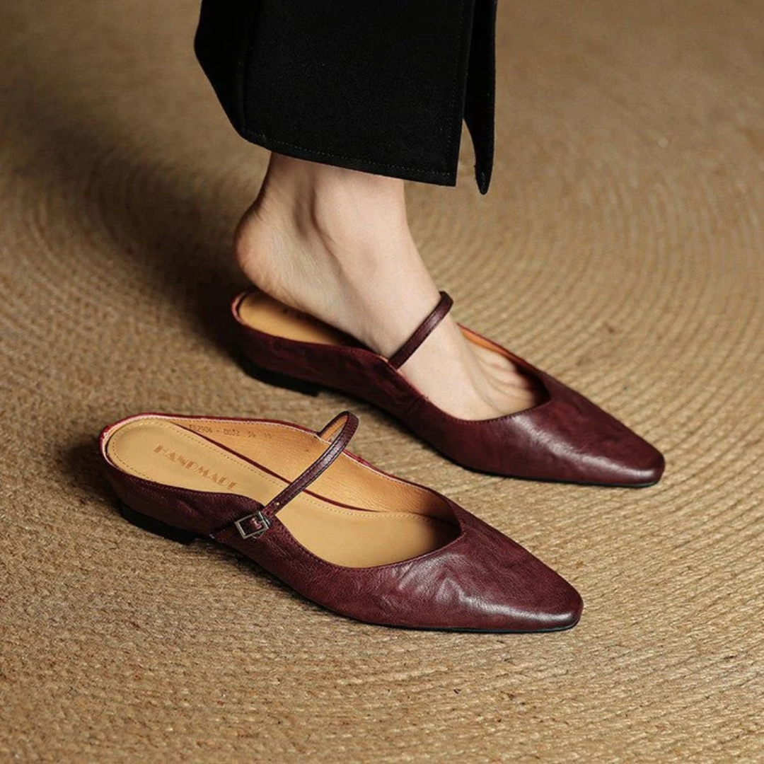 Loretta | Elegante Damen Pantoletten mit Riemchen