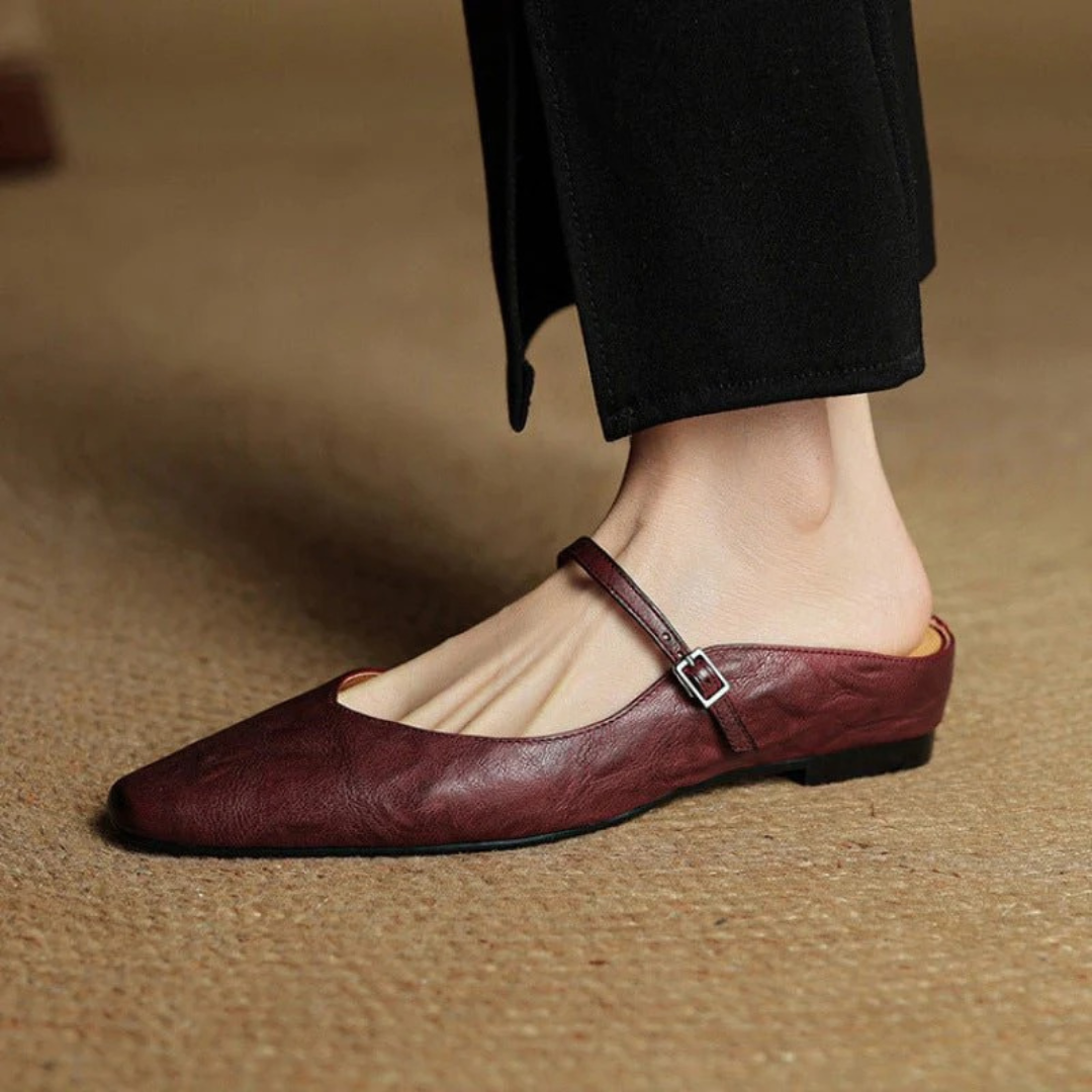 Loretta | Elegante Damen Pantoletten mit Riemchen