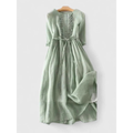 Louise | Damen Midikleid Baumwolle Sommer Elegant