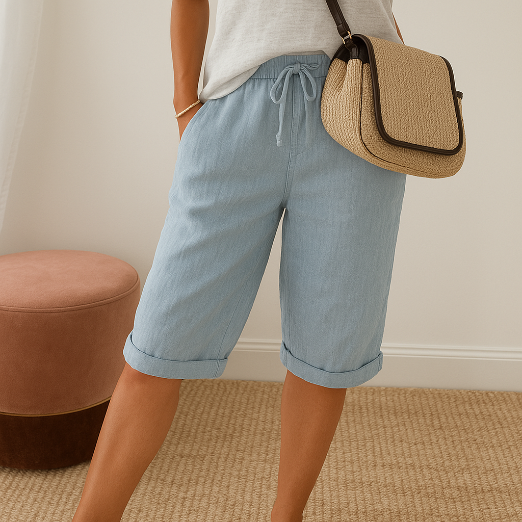 Aaliyah - Damen Shorts mit Bindegürtel