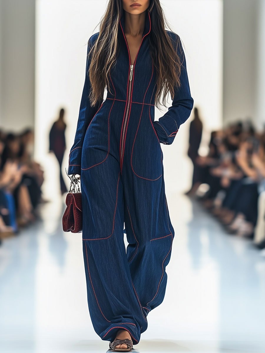 Lucasta | Damen Overall mit Weitem Bein und Langarm