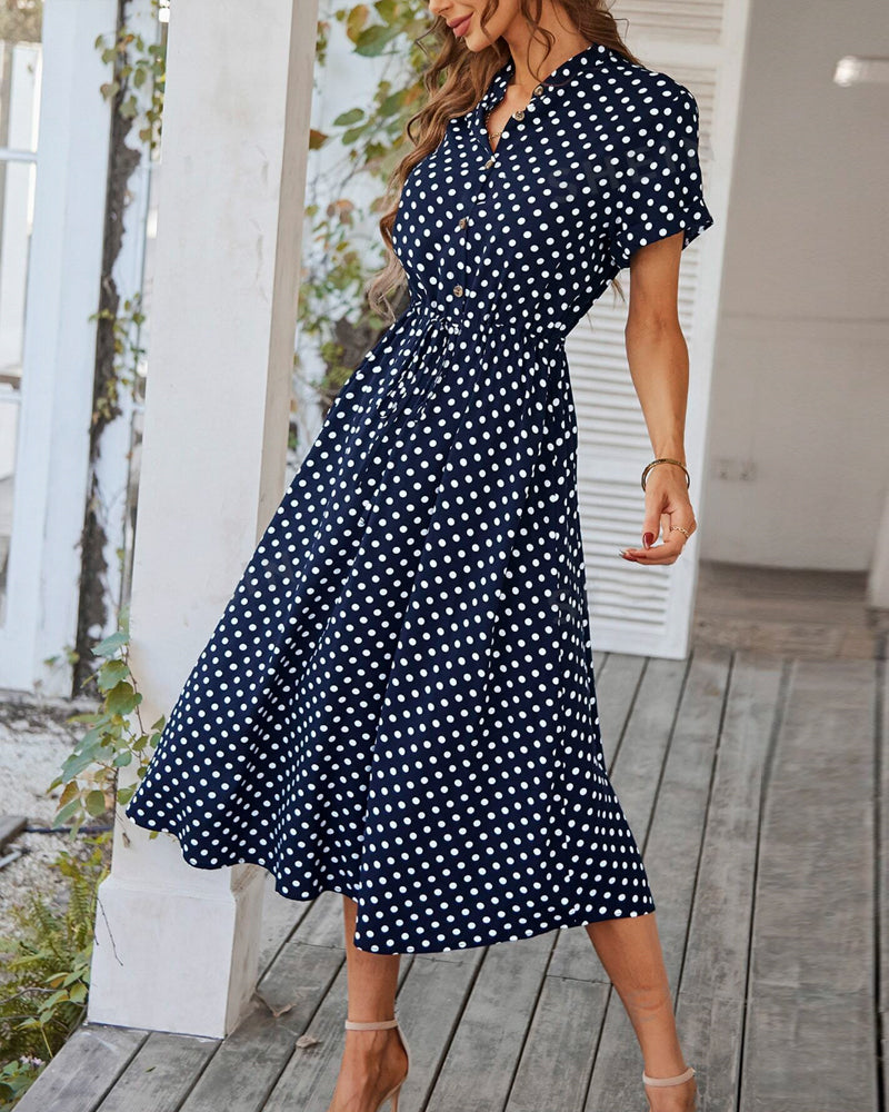 Mia | Luftiges Polka-Dot Midikleid