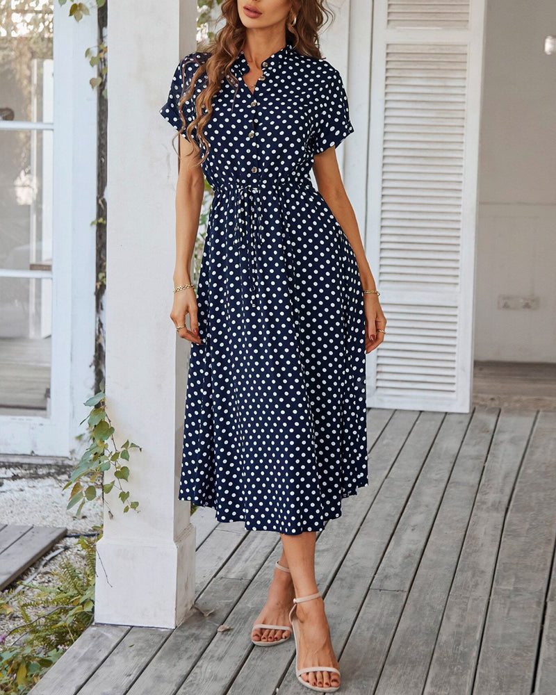 Mia | Luftiges Polka-Dot Midikleid