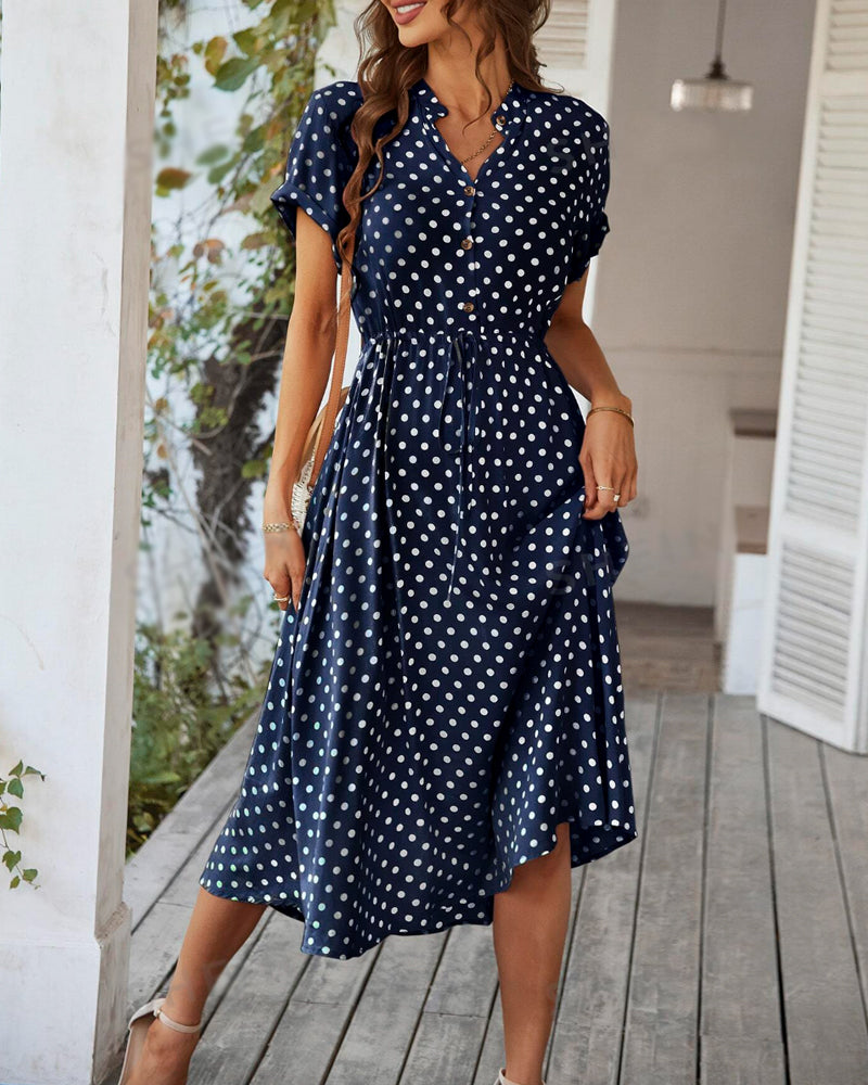 Mia | Luftiges Polka-Dot Midikleid