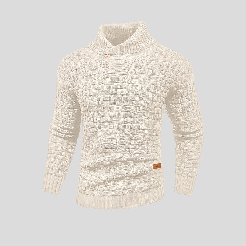 Lukas | Herren Rollkragen Strickpullover mit Zopfmuster