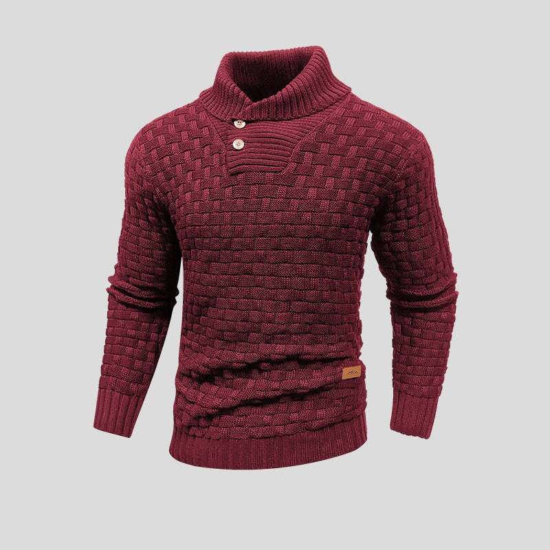Lukas | Herren Rollkragen Strickpullover mit Zopfmuster