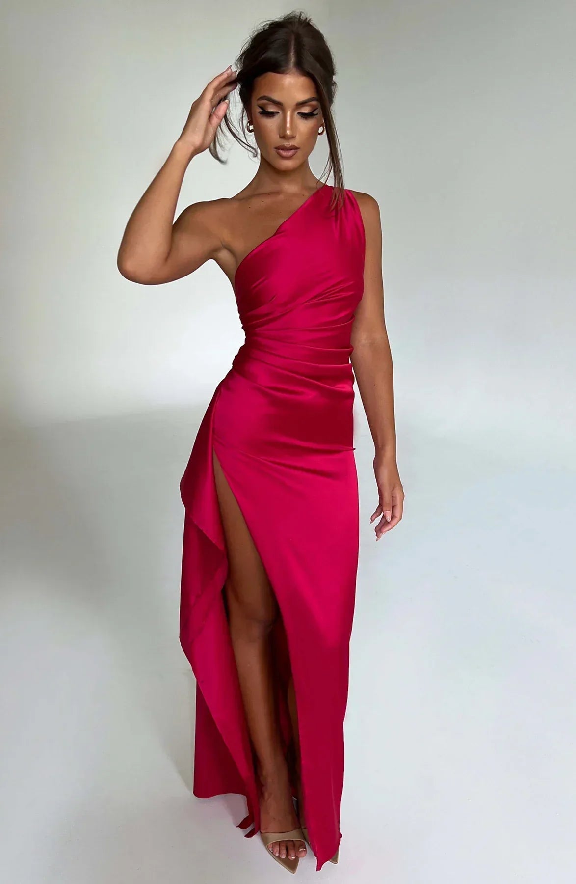 Lysandra | Damen One-Shoulder Abendkleid mit Schlitz