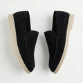 Loafer Schuhe für Herren in Velours-Optik mit Mokassin-Naht und Gummisohle
