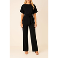 Maike | Damen Kurzarm Jumpsuit Mit Gürtel
